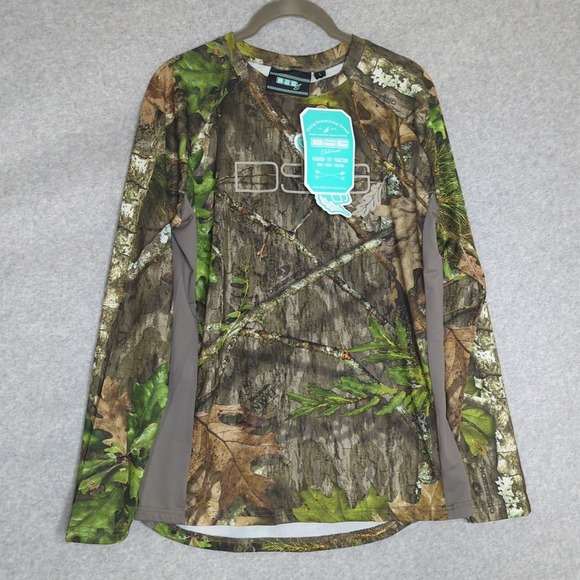 DSG Outerwear Women's Hunting Shirt Long Sleeve Camo Mossy Oak Sz L UPF 50+ - Picture 1 of 5